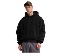 moderner URBAN CLASSICS Herren Hoodie Rippbündchen Kapuze Schwarz XL