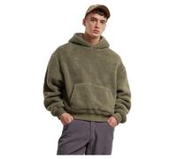 Urban Classics Men's TB7265-Oversized Teddy Hoody Sweatshirt, palegreen, Small