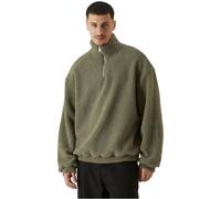 Kapuzensweatshirt URBAN CLASSICS "Urban Classics Oversized Teddy Troyer", Herren, Gr. 3XL, palegrün, 100% Polyester, unifarben, Sweatshirts (22950833-XXXL) palegrün