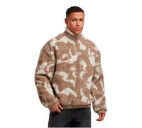 Sweater URBAN CLASSICS "Urban Classics Oversized Pattern Teddy Troyer", Herren, Gr. L, sandswirl, 100% Polyester, unifarben, Sweatshirts Sweater (73272830-L) sandswirl