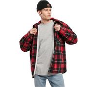 lässige URBAN CLASSICS Herren Jacke Reißverschluss Taschen 180 g/m² Rot/Schwarz M