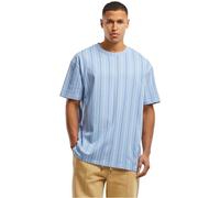 Urban Classics Printed Pinstripe T-Shirt powderblue / white / royal Gr. S