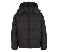 Winterjacke URBAN CLASSICS "Urban Classics Puffer Jacket With Flap Hood", Herren, Gr. L, schwarz, 100% Polyester, mehrfarbig, normal, ohne Ausschnitt, Jacken (76177059-L) schwarz