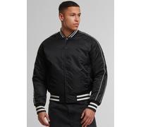 Bomberjacke URBAN CLASSICS "Urban Classics Racer Bomber Jacket", Herren, Gr. XXL, schwarz, 100% Nylon, unifarben, normal, amerikanischer Ausschnitt, Jacken (54584507-XXL) schwarz