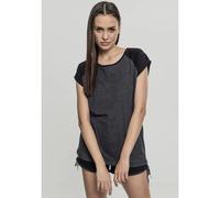 Urban Classics Female Shirt Ladies Contrast Raglan Tee Charcoal/Black-M