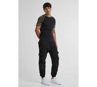 Urban Classics - Raglan Contrast Black/Woodcamo - T-Shirt - Tarnfarben - S - 90% Baumwolle, 10% Viskose Tarnfarben S