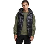 Urban Classics Pufferweste – aus recycelter Baumwolle, mit Kapuze – Herren L Schwarz