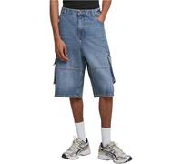 Shorts URBAN CLASSICS "Urban Classics Relaxed Denim Cargo Shorts", Herren, Gr. 40, Normalgrößen, mid tiefblau washed, 100% Baumwolle, unifarben, relaxed fit, Hosen (88407161-40) mid tiefblau washed