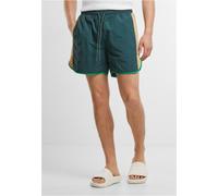 Badeshorts URBAN CLASSICS "Urban Classics Retro Look Swim Shorts", Herren, Gr. L, US-Größen, bottlegrün, 100% Nylon, Badehosen Badeshorts (84369744-L) bottlegrün