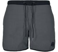 Urban Classics Herren Badehose Retro Swimshorts, Retro Badehose für Männer, mit Kordelzug, Black/darkshadow, S