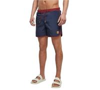 Urban Classics Herren Badehose Retro – 100% Nylon mit Kordelzug – burgundy/midnightnavy S