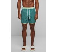 Urban Classics Herren Retro Swimshorts - Schnelltrocknende Badeshorts aus Polyester mit Kordelzug, elastischem Bund & Retro Design, ideal für Strand, Pool & Urlaub,Paleleaf/Vintagregreen,3XL