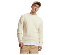 Urban Classics Rundhalspullover Rib Basic Sweater Herren 100% Baumwolle Rundhals sandweiß XXL