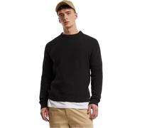 Rundhalspullover URBAN CLASSICS "Urban Classics Rib Basic Sweater", Herren, Gr. L, schwarz, 100% Baumwolle, unifarben, casual, normal, Rundhals, Langarm, Pullover (71675647-L) schwarz