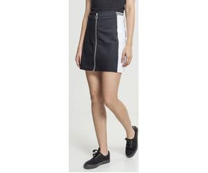 Urban Classics Rock Ladies Zip College Skirt Black/White-XS