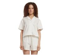 Urban Classics Damen Bluse Ladies Seersucker Shirt – weite Bluse, kurzarm – Weiß S