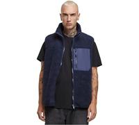 Urban Classics Herren Weste Sherpa Vest, Männer Weste mit hohem Kragen, Fronttasche mit Reißverschluss, Sherpa-Stoff