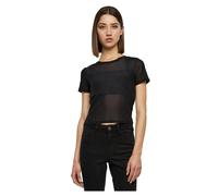 Urban Classics Damen T-Shirt Ladies Short Mesh Tee Schwarz L