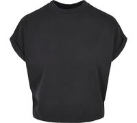 Urban Classics Damen T-Shirt Short Pigment Dye Cut On Sleeve Tee Schwarz Gr. XL