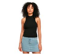 Urban Classics Damen Shirt Ladies Short Rib Knit Turtleneck Top Black-XXL