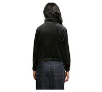 Allwetterjacke URBAN CLASSICS "Urban Classics Ladies Short Velvet Track Jacket", Damen, Gr. XXL, schwarz, 93% Polyester, 7% Elasthan, unifarben, casual, normal, amerikanischer Ausschnitt, Langarm, Jac