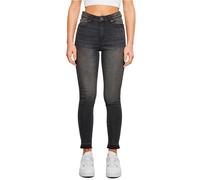 Urban Classics Jeans Damen Skinny High Waist, offener Saum, Schwarz, Größe 31