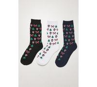 Urban Classics Socken Grumpy Santa Christmas Socks 3-Pack Black/Navy/White-39-42