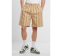 Sweatshorts URBAN CLASSICS "Urban Classics Printed Pinstripe Shorts", Herren, Gr. XXL, US-Größen, unionbeige, weiß, schwarz, 100% Baumwolle, gestreift, loose fit, Hosen Sweatshorts (24603233-XXL) unio