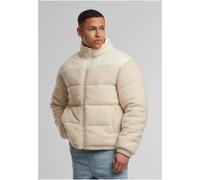 Urban Classics Steppjacke Fabric Mix Teddy Puffer Jacket TB7940 Whitesand-2XL