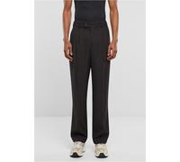 Urban Classics Herren Hose Double Pleated Pants, Hose für Männer, Carrot-Schnitt, mit Koredzug, black, 40