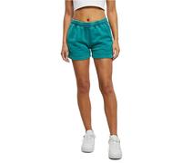 Sweatshorts URBAN CLASSICS "Urban Classics Damen Ladies Stone Washed Shorts", Damen, Gr. 5XL, US-Größen, watergrün, 70% Baumwolle, 30% Polyester, unifarben, loose fit, Hosen Sweatshorts (30360348-5XL)