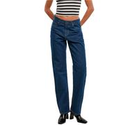 Bequeme Jeans URBAN CLASSICS "Urban Classics Ladies Straight Fit Denim", Damen, Gr. 26, Normalgrößen, mid tiefblau washed, 100% Baumwolle, unifarben, normal, Jeans (97312631-26) mid tiefblau washed