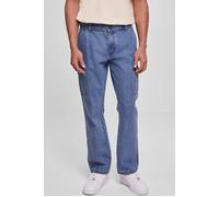 Urban Classics Herren Jeans TB6356 – Straight Leg Cargo – Light Blue Washed – Größe 30