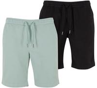 Urban Classics Stretch Twill Joggshorts 2-Pack TB1609A Frostmint/Black-L