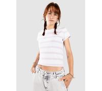 Urban Classics Stripe Cropped T-Shirt white / girlypink Damen Gr. L