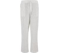 Stoffhose URBAN CLASSICS "Urban Classics Striped Crinkle Resort Pants", Herren, Gr. S, US-Größen, sanftes weiß, schwarz, 92% Polyester, 6% Viskose, 2% Elasthan, gestreift, relaxed fit, Hosen Stoffhose