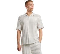 Urban Classics Herrenhemd Striped Crinkle Resort Shirt TB7342 – gestreift – Offwhite/Black – M