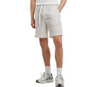 Shorts URBAN CLASSICS "Urban Classics Striped Crinkle Resort Shorts", Herren, Gr. 5XL, US-Größen, sanftes weiß, schwarz, 92% Polyester, 6% Viskose, 2% Elasthan, gestreift, normal, Hosen Shorts (667384