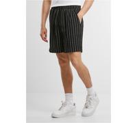 Urban Classics Striped Crinkle Resort Shorts TB7343 Black/Offwhite-S