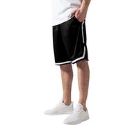 Urban Classics Stripes Mesh Shorts TB243, color:black/black/white;size:S