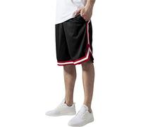Urban Classics Stripes Mesh Shorts TB243, color:black/red/white;size:L