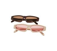 Urban Classics Unisex Sunglasses Lefkada 2-Pack Sonnenbrille, Brown/Brown & Offwhite/pink, one Size (2er Pack)