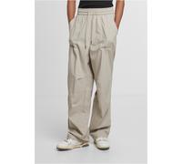 Stoffhose URBAN CLASSICS "Urban Classics Loose Fit Pants With Darts", Herren, Gr. 5XL, US-Größen, chalkdust, 80% Baumwolle (Bio), 18% Polyester (Recycelt), 2% Elasthan, unifarben, loose fit, Hosen Sto