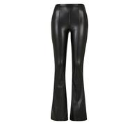 Urban Classics Damen Ladies Synthetic Leather Flared Pants, Schwarz, L EU