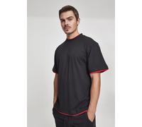Urban Classics Herren T-Shirt Contrast Tall – Schwarz/Rot – Größe L