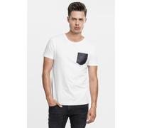 Urban Classics T-Shirt Leather Imitation Pocket Tee White/Black-S