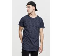 Urban Classics TB1769 Herren T-Shirt Long Space Dy Turn Up Tee - Melange Kurzarm Longshirt für Männer mit Rundhals-Ausschnitt und abgerundetem Saum - Farbe blk/wht, Größe S