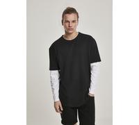 Urban Classics T-Shirt Oversized Shaped Double Layer LS Tee Black/White-XL