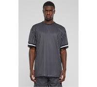 Urban Classics Herren T-Shirt Oversized Striped Mesh Tee, lässiges gestreiftes Mesh T-Shirt für Männer, Rundhals, Regular Fit, black/white, M