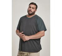 Urban Classics Herren Raglan Contrast Tee - Kurzarm T-Shirt aus Baumwolle mit farblich abgesetzten Ärmeln im sportlichen Raglan Stil für Freizeit & Streetwear,Charcoal/Bottlegreen,XL